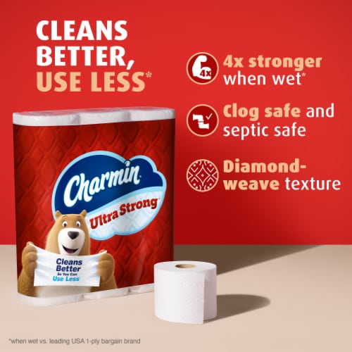 Charmin Ultra Strong 2-Ply Toilet Paper, 6 Mega Rolls, 220 Sheets per Roll - package details