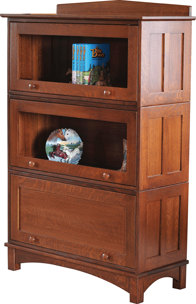 Amish Woodland Barrister Three Piece Bookcase